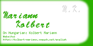 mariann kolbert business card